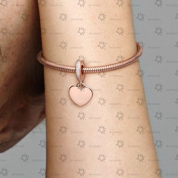 Pandora Engravable Heart Tag Dangle Charm - Picture 5 of 6